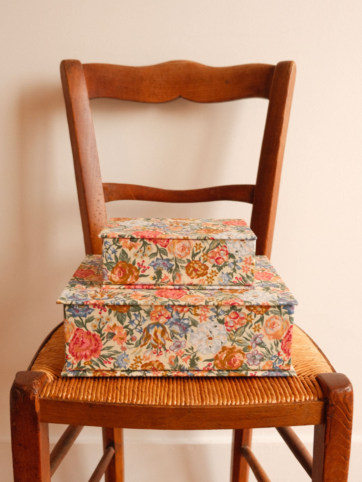 Boîte tissu - Fleurs multicolores