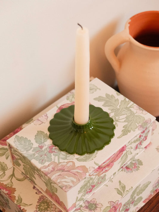 Bougeoir Coquille - Vert pin