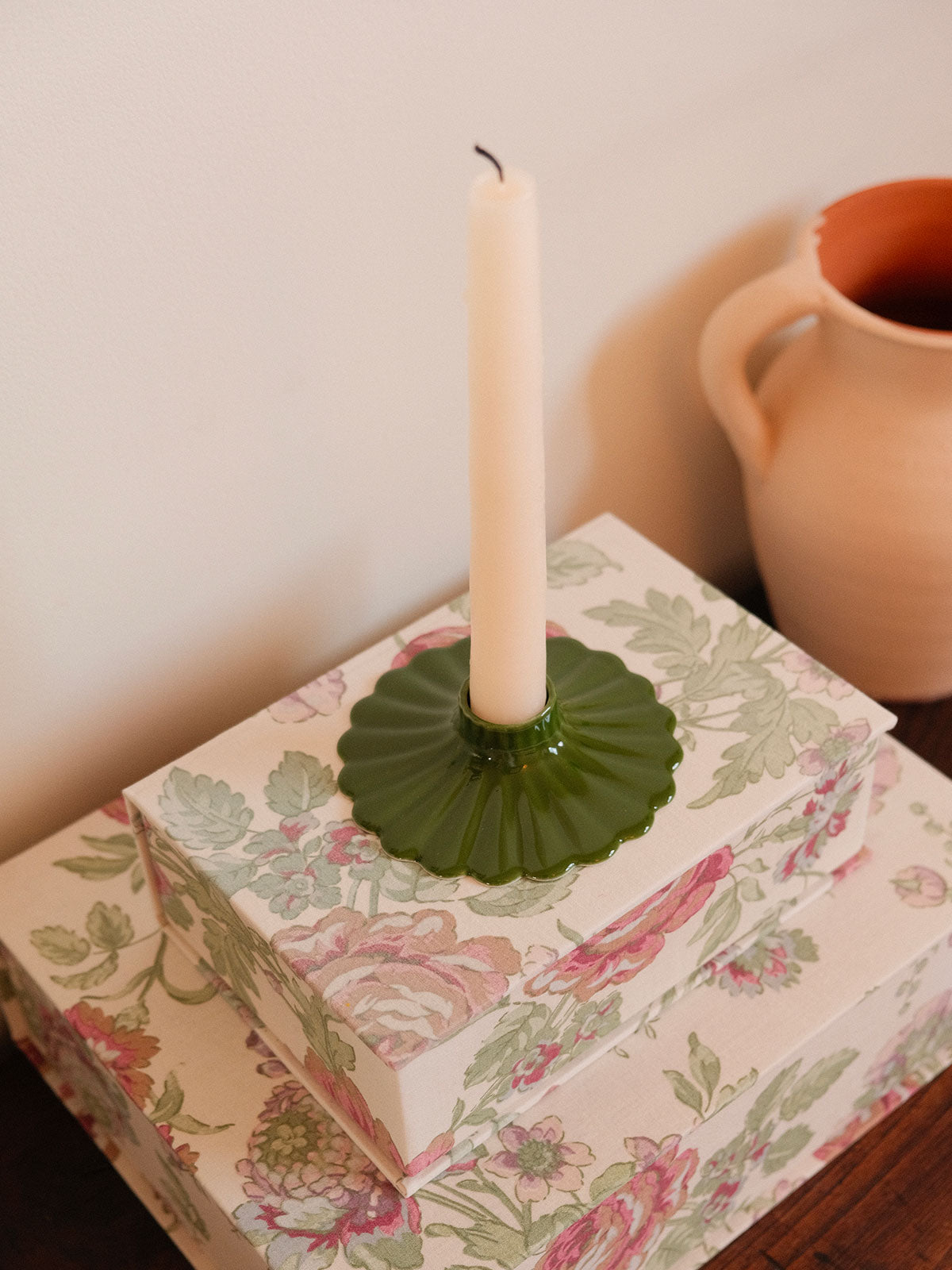 Bougeoir Coquille - Vert pin