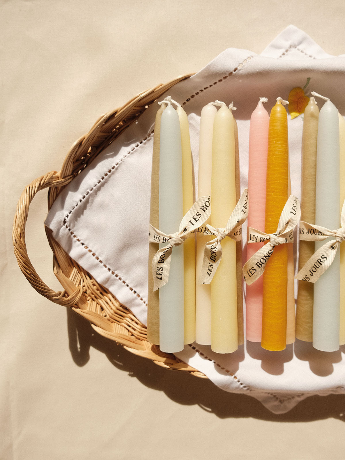 Fagot de 3 bougies chandelles pour Bougeoir