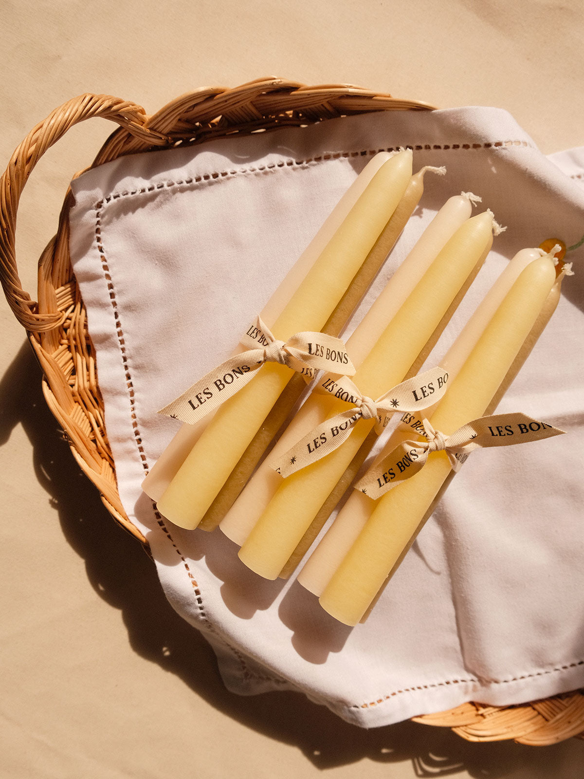 Fagot de 3 bougies chandelles pour Bougeoir