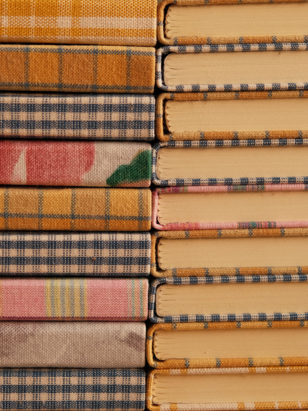 Carnet tissu A5 - Petits carreaux bleus et blancs