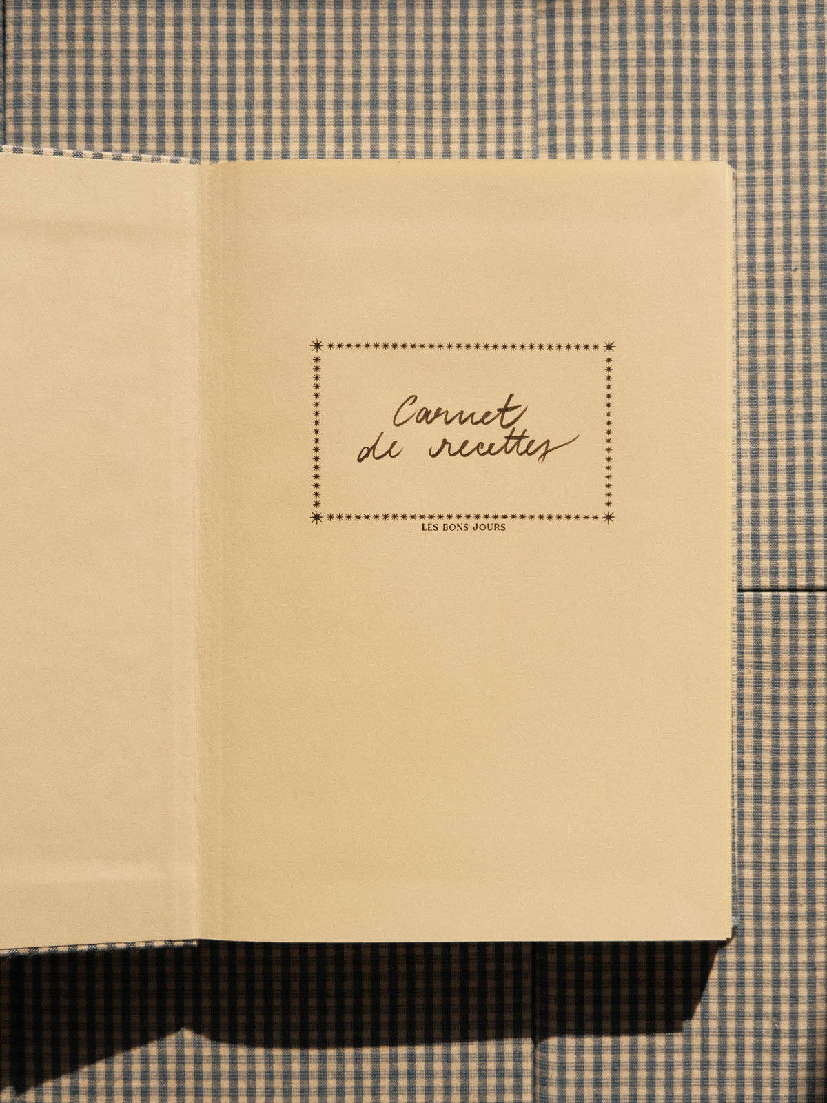 Carnet tissu A5 - Petits carreaux bleus et blancs