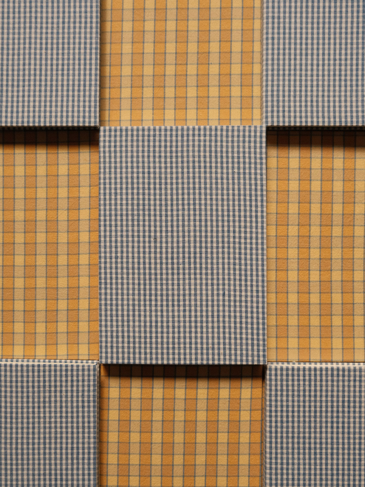 Carnet tissu A5 - Petits carreaux bleus et blancs