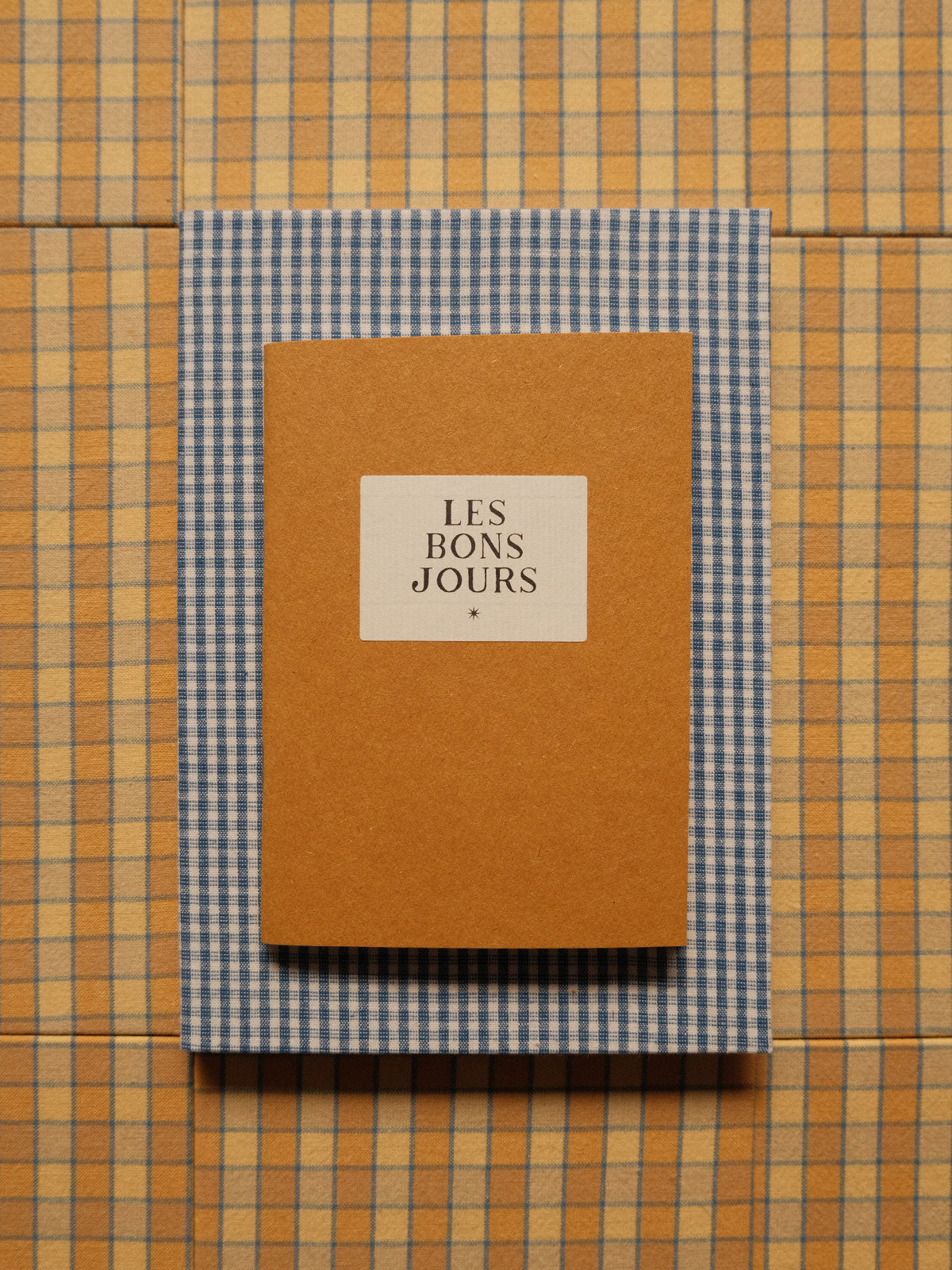 Carnet tissu A5 - Petits carreaux bleus et blancs