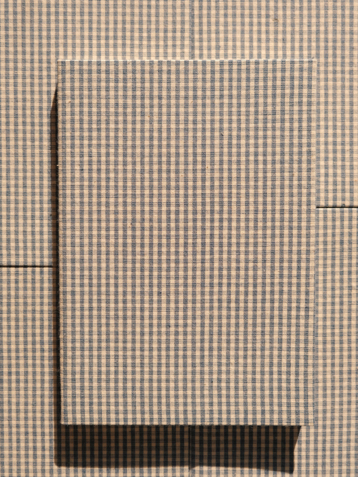 Carnet tissu A5 - Petits carreaux bleus et blancs