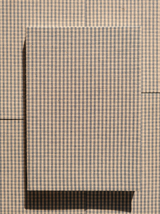 Carnet tissu A5 - Petits carreaux bleus et blancs