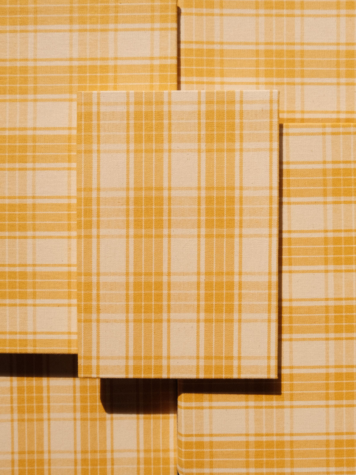 Carnet tissu A5 - Carreaux jaunes et blancs