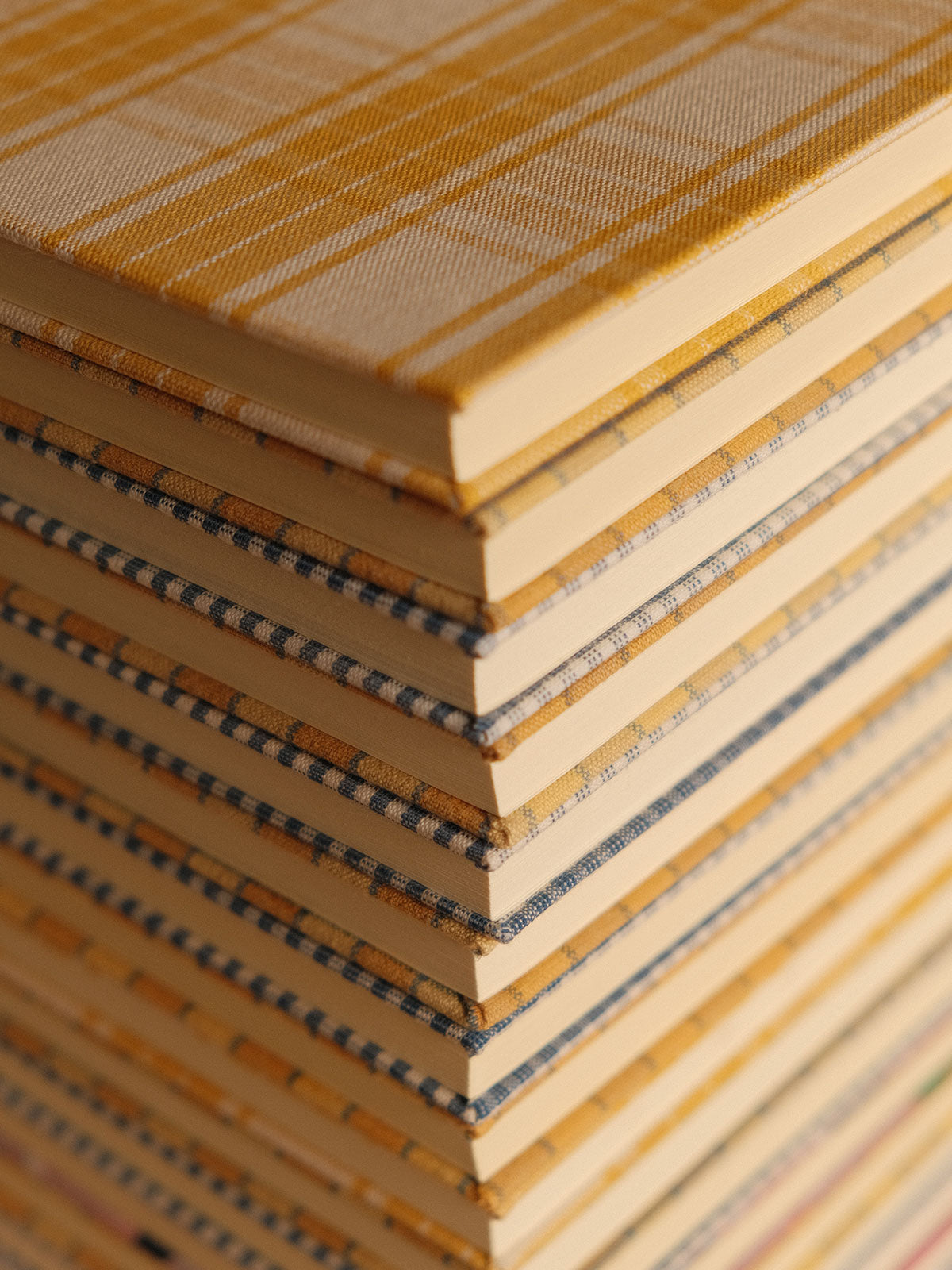 Carnet tissu A5 - Carreaux jaunes et blancs
