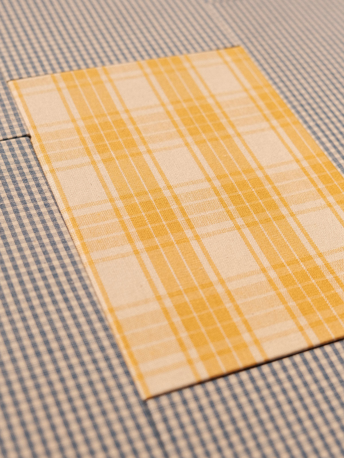 Carnet tissu A5 - Carreaux jaunes et blancs