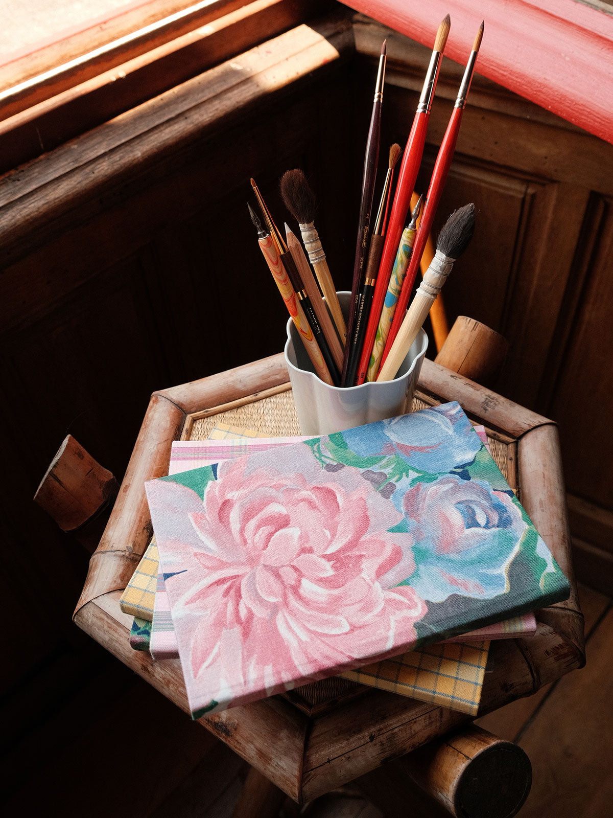 Carnet tissu A5 - Grandes fleurs