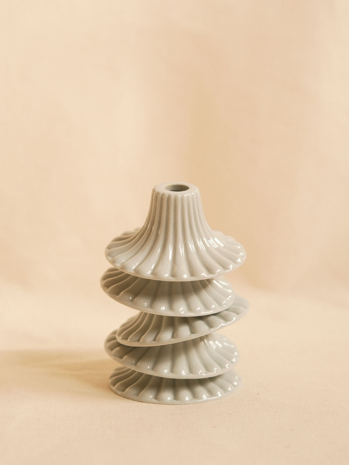 Mini bougeoir Coquille Édition 01 - Gris perle