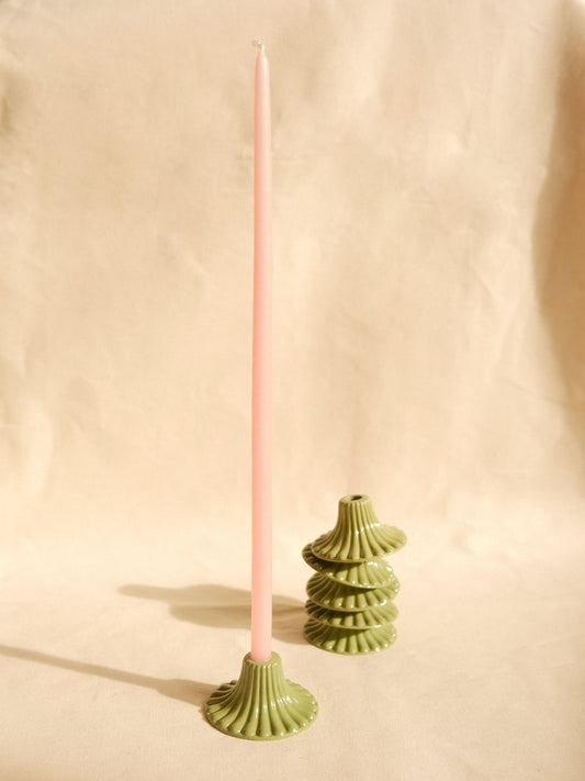 Mini bougeoir Coquille Édition 01  - Vert chèvrefeuille