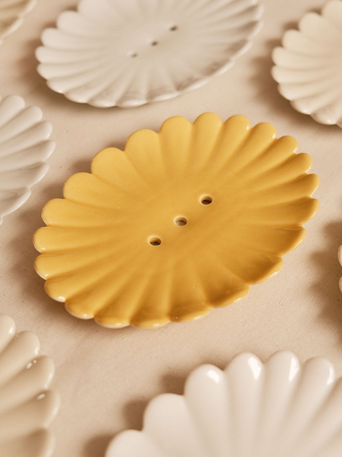 Porte-savon Coquille - Jaune moutarde