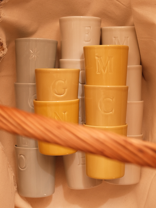 Tasse ABC - Jaune moutarde