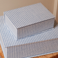 Boîte tissu - Carreaux bleu blanc
