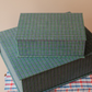Boîte tissu - Carreaux bleu vert