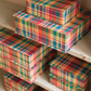 Boîte tissu - Carreaux multicolores