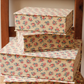Boîte tissu - Beige fleurie