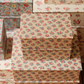 Boîte tissu - Beige fleurie