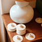 Set de Mini bougeoirs Coquille Édition 02 Blanc + Bougies fines